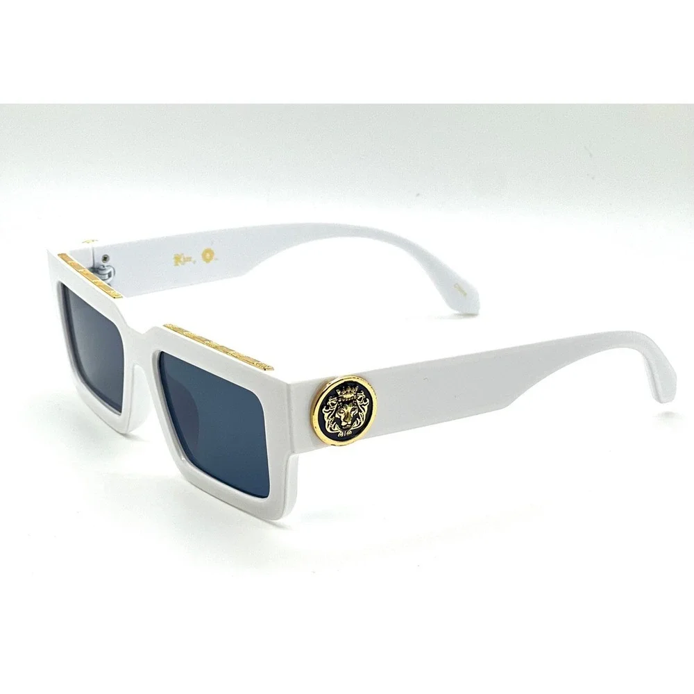 Hip Hop Sunglasses White Thick Frame Square Black Lens Party Beach Street Lentes